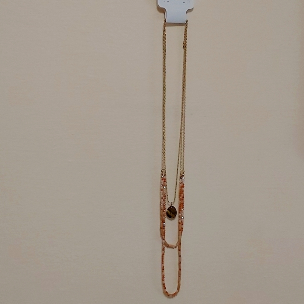 Charming Charlie Tiger's Eye Necklace. 17" in length.